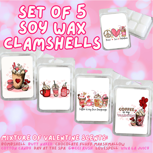 5 Piece Soy Wax Clamshell Set - Valentines #11