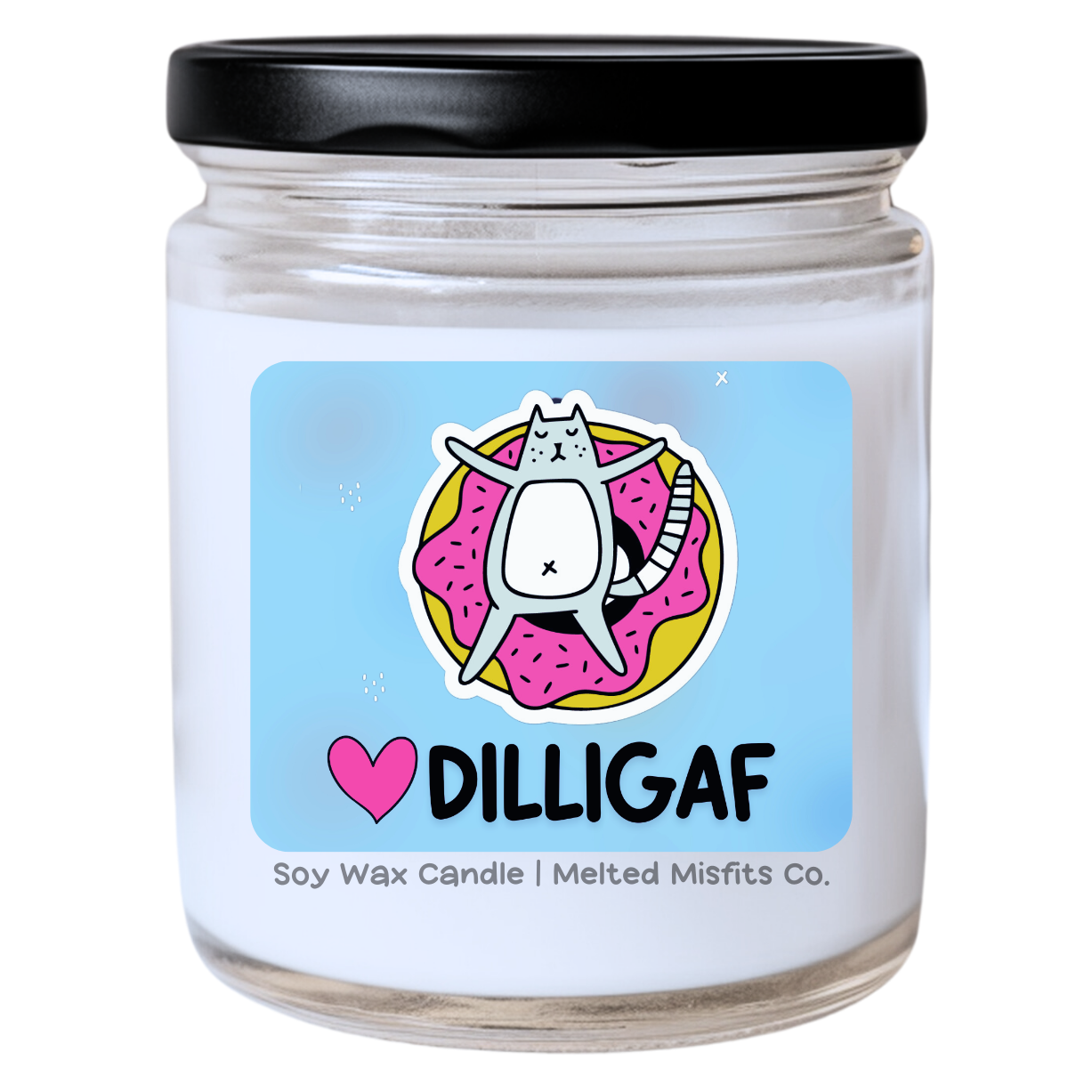 Cat Dilligaf Candle | Snarky & Unbothered Feline Vibes | Handpoured Soy Wax | Phthalate-Free | Melted Misfits Collection