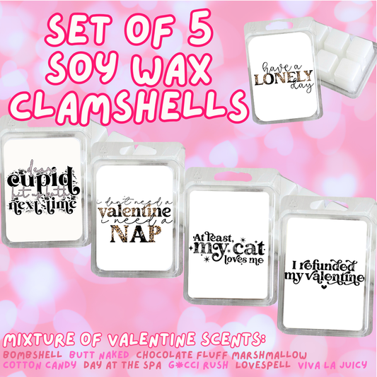 5 Piece Soy Wax Clamshell Set - Valentines #14