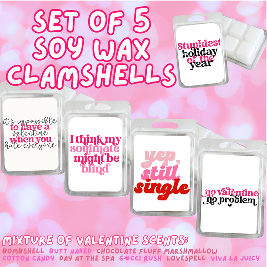 5 Piece Soy Wax Clamshell Set - Valentines #15