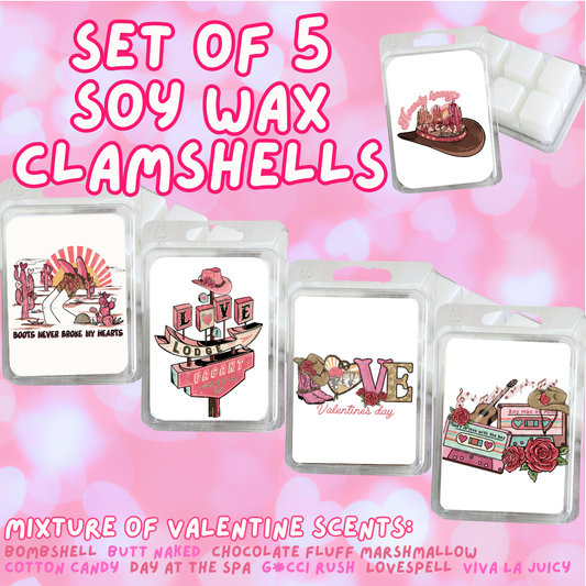 5 Piece Soy Wax Clamshell Set - Valentines #19