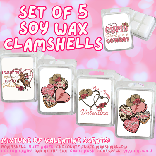 5 Piece Soy Wax Clamshell Set - Valentines #20