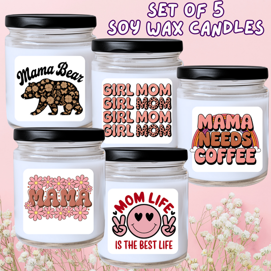 Mother's Day / Spring - 5 Piece Jar Candle Set #22