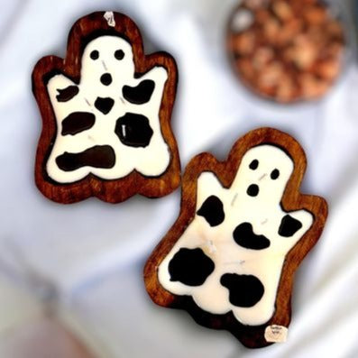 Dough Bowl Candle - Jumbo Ghost with Cow Print (Halloween)