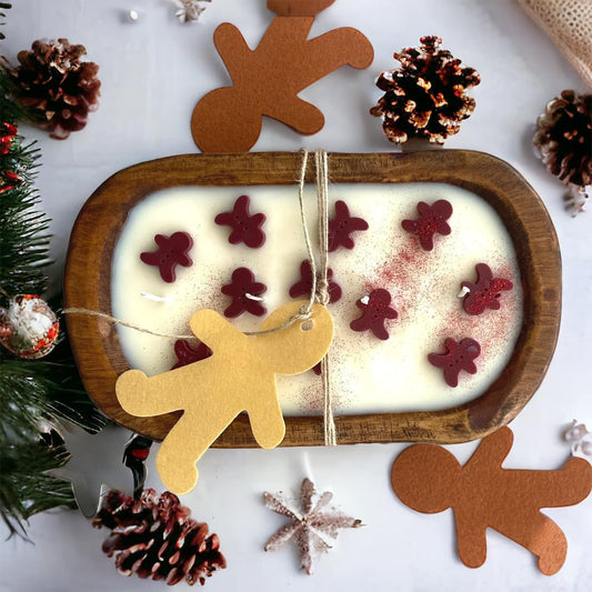 Dough Bowl Candle - Oval - Gingerbread Eco Glitter