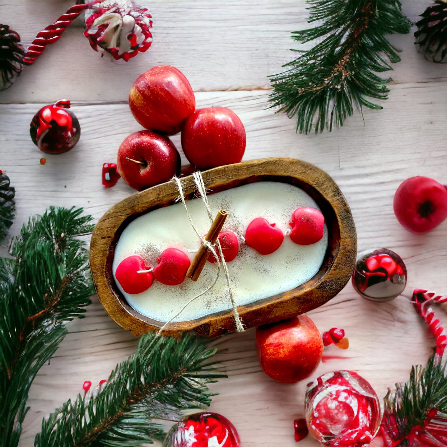 Dough Bowl Candle - Oval - Apple