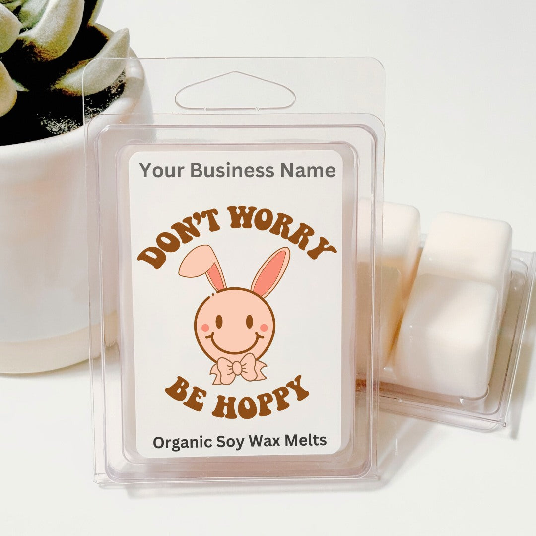 Don't Worry Be Hoppy - Easter Soy Wax Clamshell (Customizable)