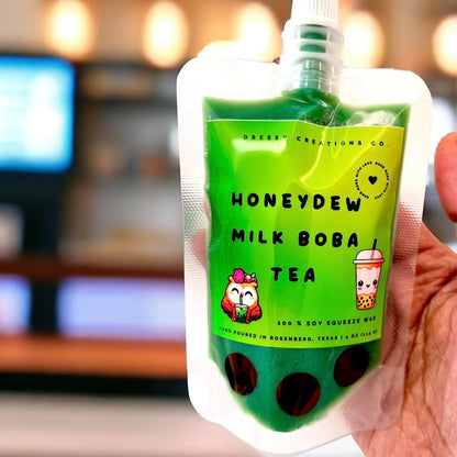 Honeydew Milk Boba Tea - 4oz Squeeze Wax Melt - Asian Fusion Collection