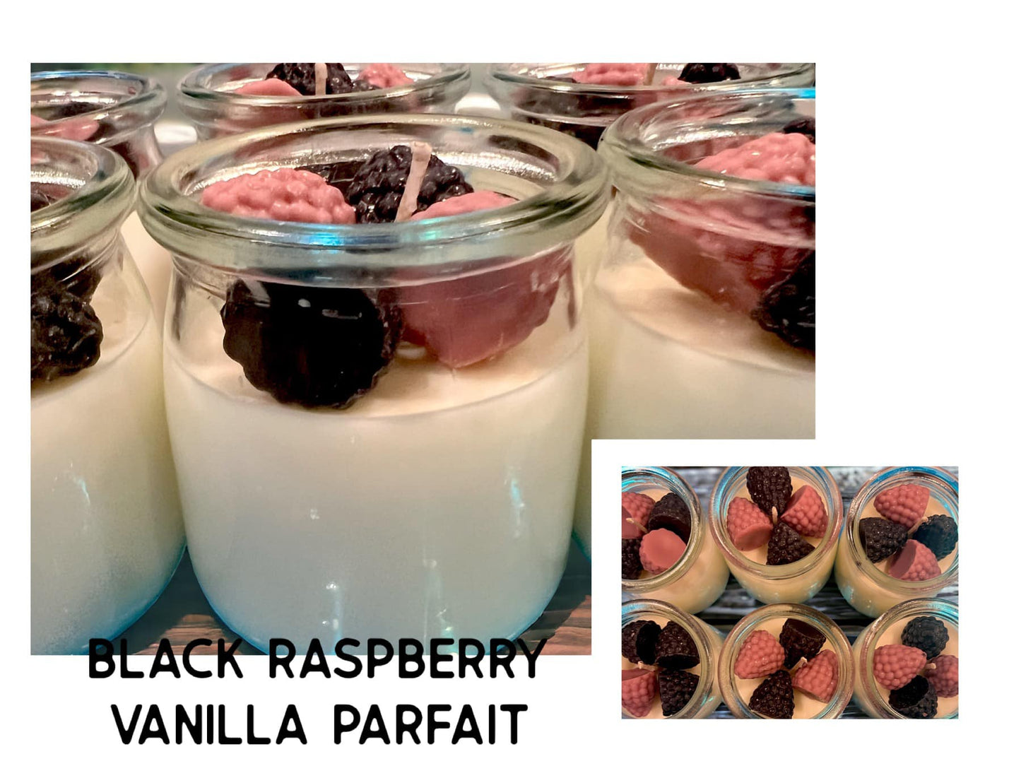 Black Raspberry Vanilla - Soy Fruity Parfait Candle - 8oz