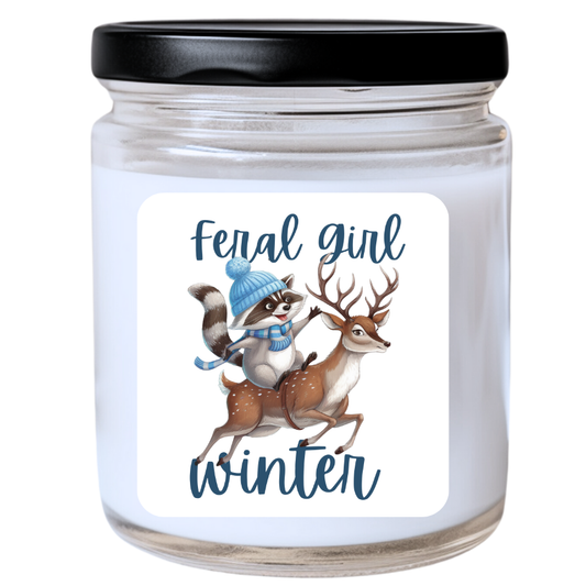 Feral Girl Winter Candle - Fun Holiday Gift, Unique Winter Candle