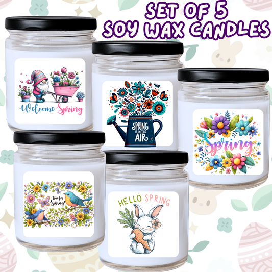 Easter / Spring - 5 Piece Jar Candle Set #72