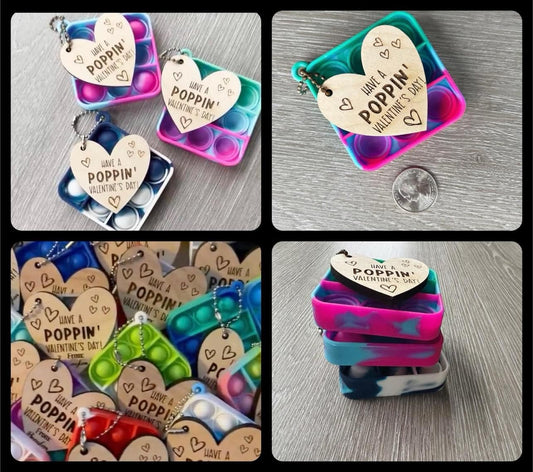 Custom Laser Engraved Wooden Valentines Fillers - Fidget Pop