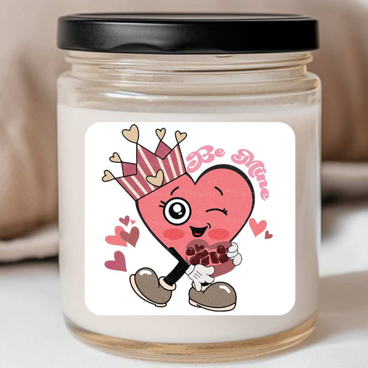 Be Mine Heart Crown Valentines Jar Candle