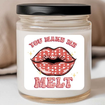 You Make Me Melt Valentines Jar Candle