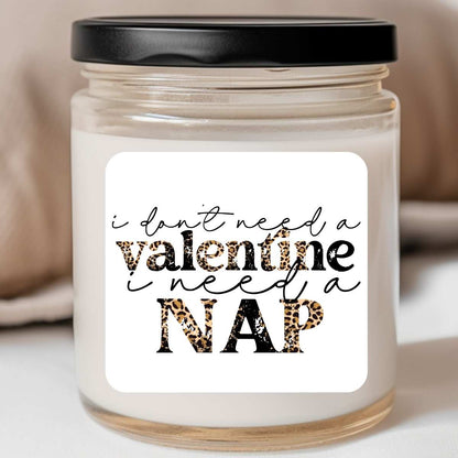 Leopard I Need A Nap Valentines Jar Candle