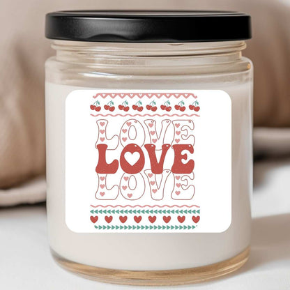 Cherry Love Love Love Valentines Jar Candle