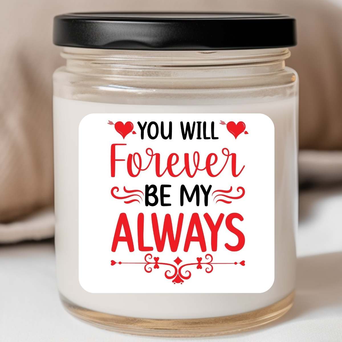 Forever Be My Always Valentines Jar Candle