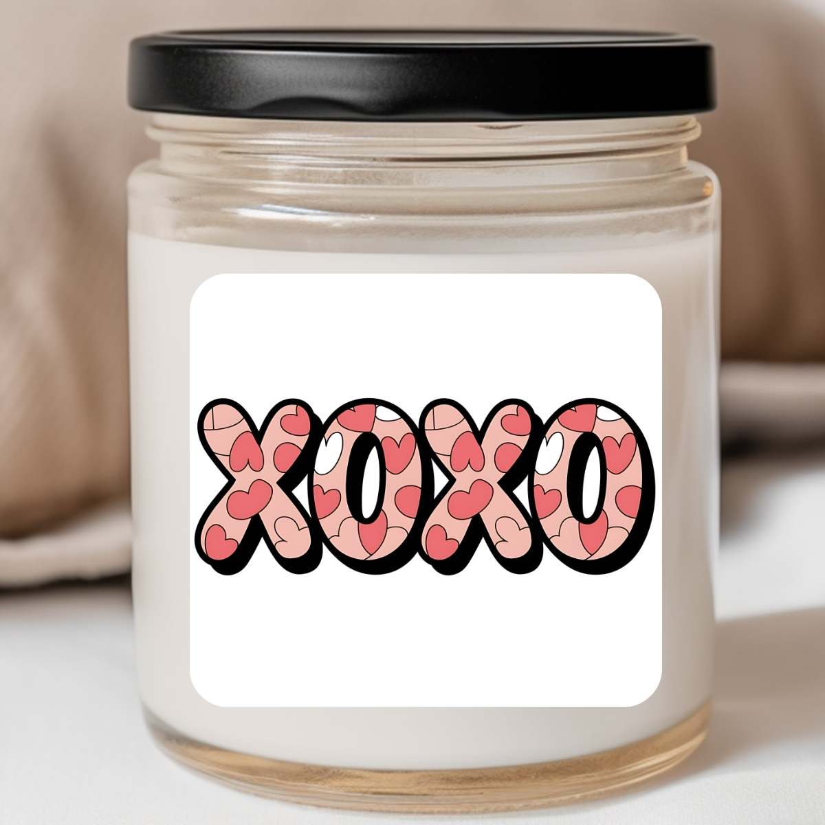 XOXO Pink Valentines Jar Candle