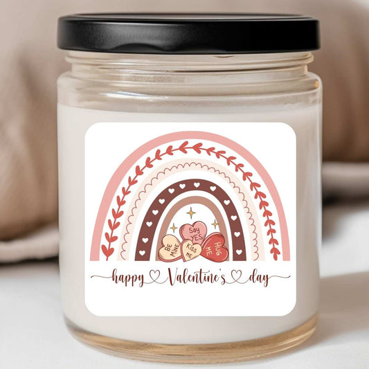 Conversation Hearts Rainbow Valentines Jar Candle