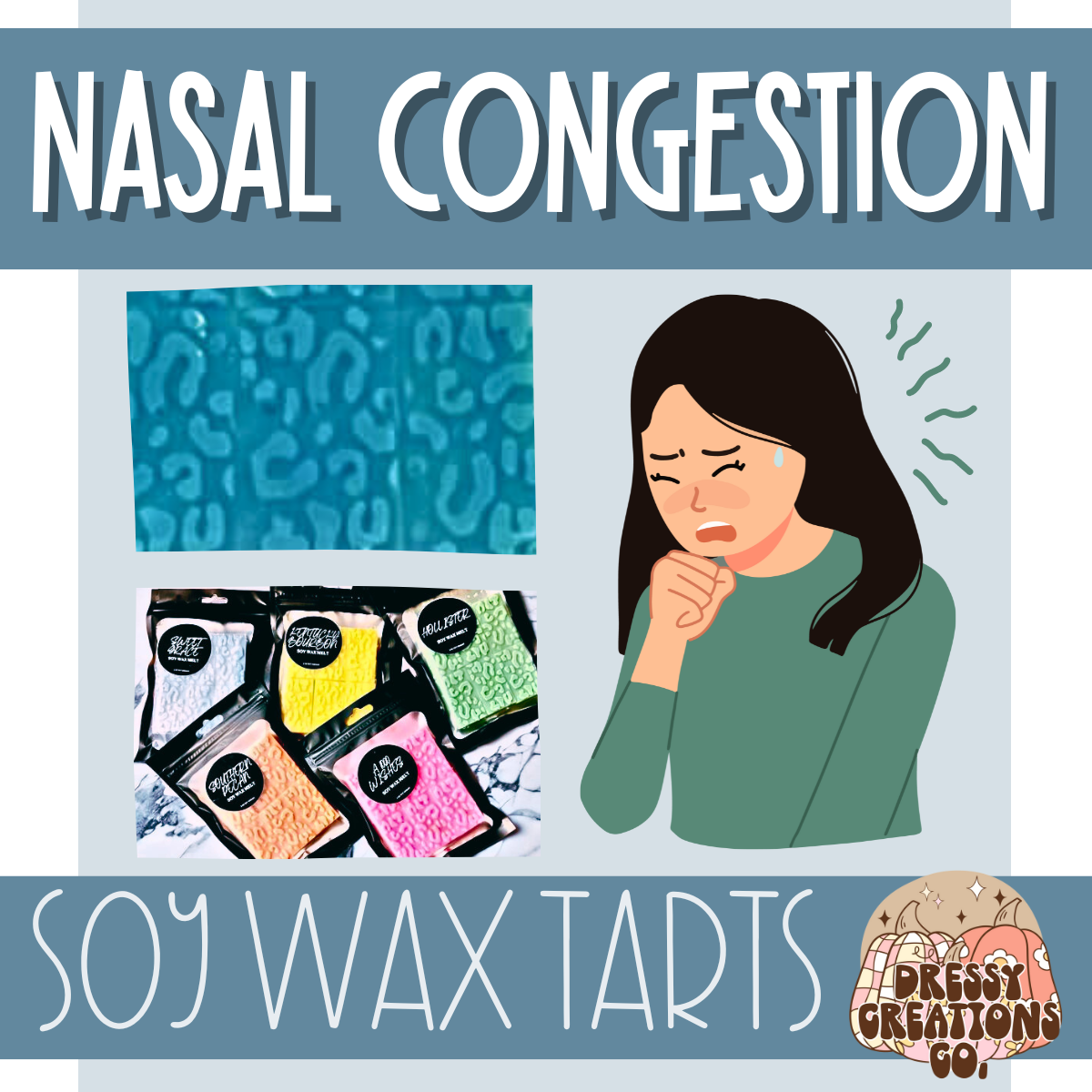 Nasal Congestion Cheetah Wax Tarts (2oz) !MOQ 6!