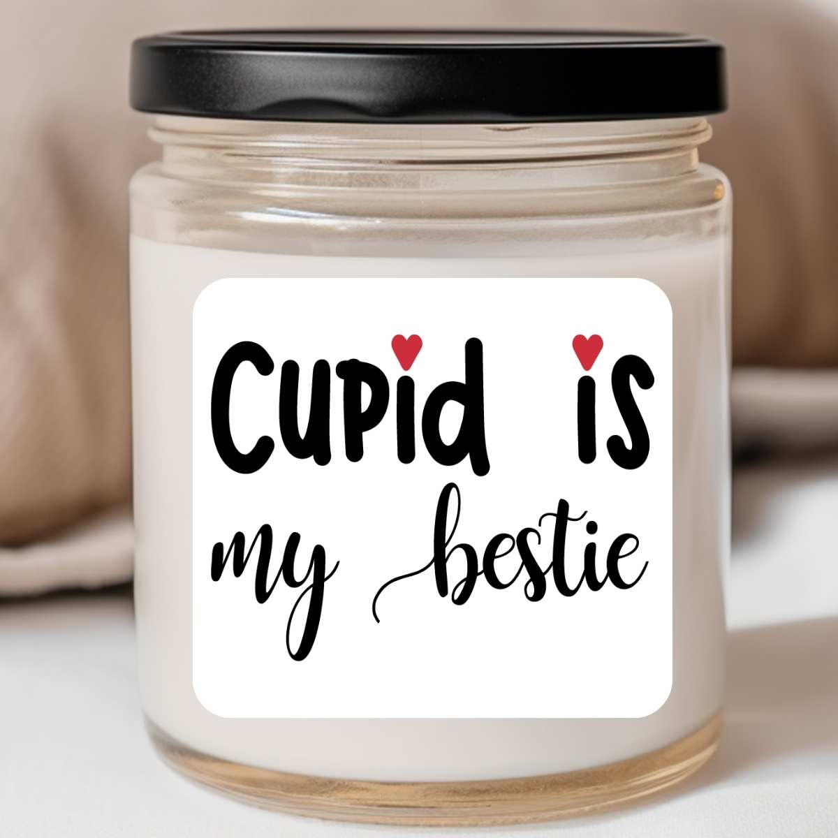 Cupid Is My Bestie Valentines Jar Candle