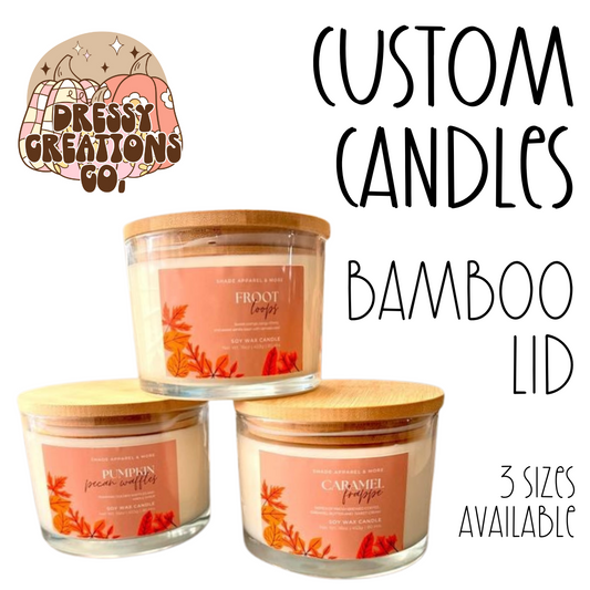 Build a Custom Candle - Bamboo Lid (3 Sizes Available) !MOQ 12!