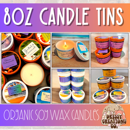 8oz Candle Tins (All Scents) !MOQ 6!