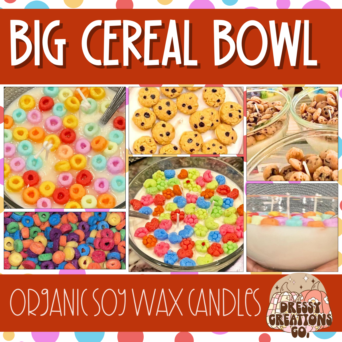 Jumbo Candle - Cereal Bowl - 18oz (3 Styles) !MOQ 4!