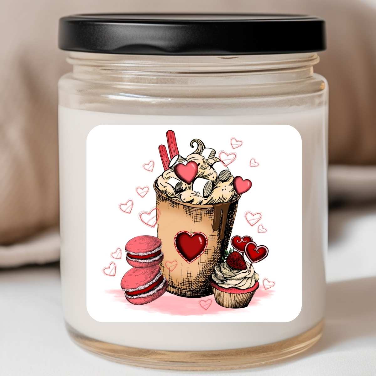 Food - Bakery Beverage Cupcake Valentines Jar Candle