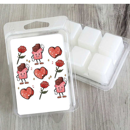 Food - Chocolate Bars Roses Hearts Valentines Wax Clamshell