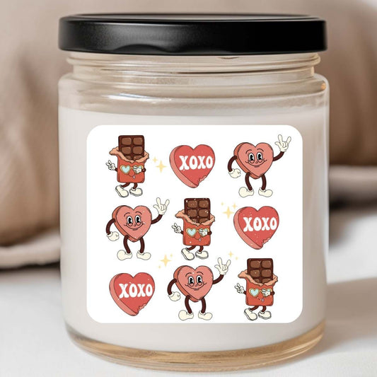 Food - Chocolate XOXO Hearts Valentines Jar Candle