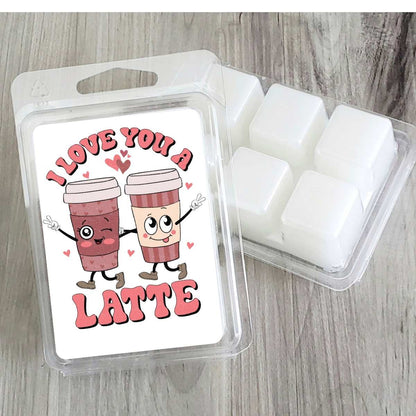 Food - Groovy Love You a Latte Valentines Wax Clamshell