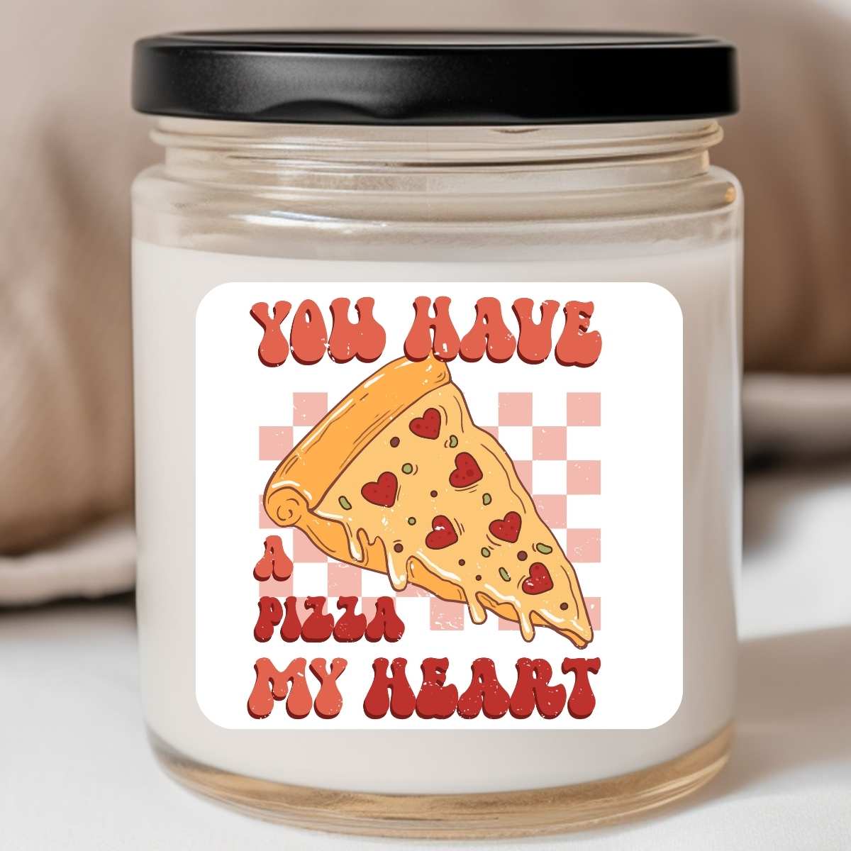 Food - Pizza of My Heart Valentines Jar Candle