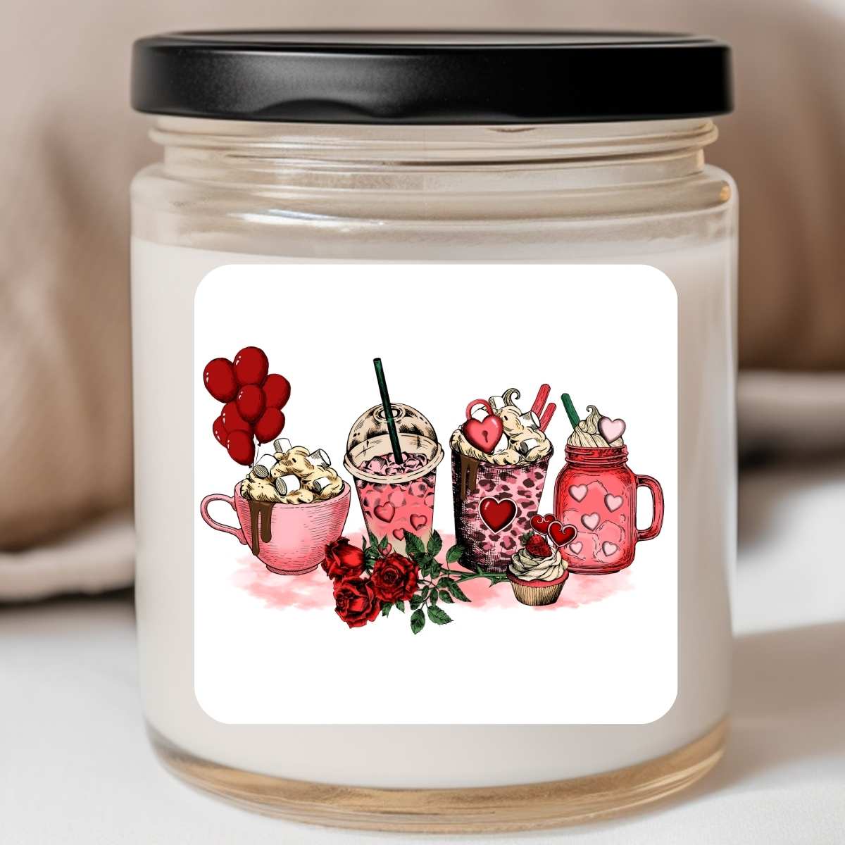 Food - Valentine Beverages Coffee Valentines Jar Candle