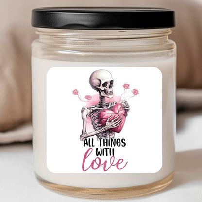 Goth - All Things With Love Valentines Jar Candle