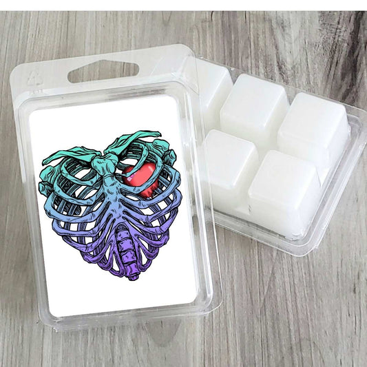 Goth - Beating Heart Skeleton Valentines Wax Clamshell