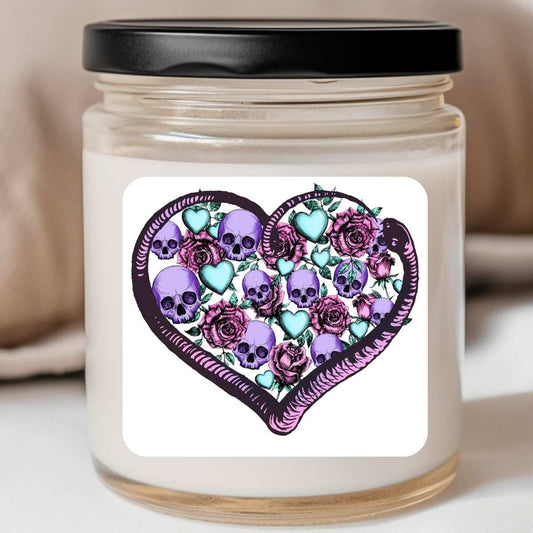 Goth - Box of Skeleton Hearts Valentines Jar Candle