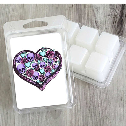 Goth - Box of Skeleton Hearts Valentines Wax Clamshell