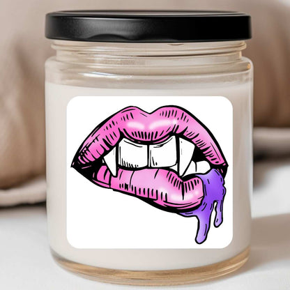 Goth - Drippy Lip Vampire Fangs Valentines Jar Candle