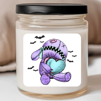 Goth - Hearts Stuffed Animal Bats Valentines Jar Candle