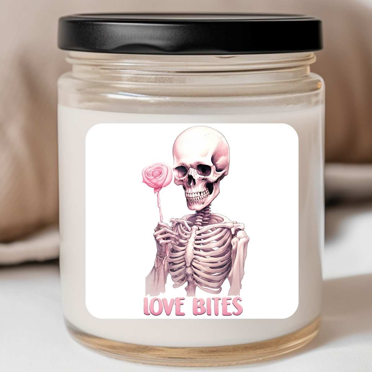 Goth - Love Bites Floral Rose Valentines Jar Candle