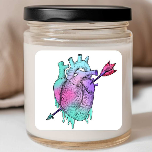 Goth - Pierced Dripping Arrow Heart Valentines Jar Candle