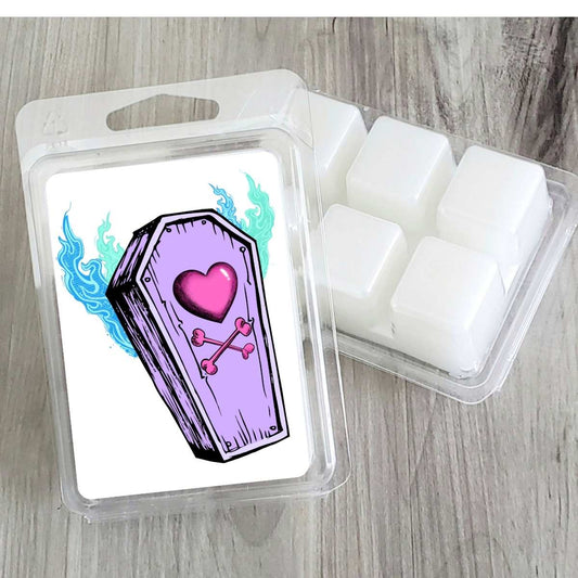 Goth - Purple Coffin Heart Valentines Wax Clamshell