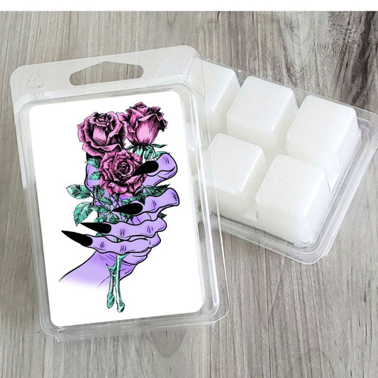 Goth - Purple Hand Roses Valentines Wax Clamshell