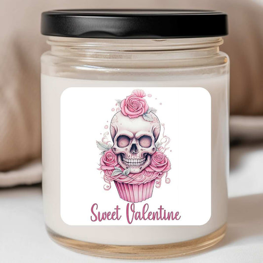 Goth - Skull Cupcake Sweet Valentine Valentines Jar Candle