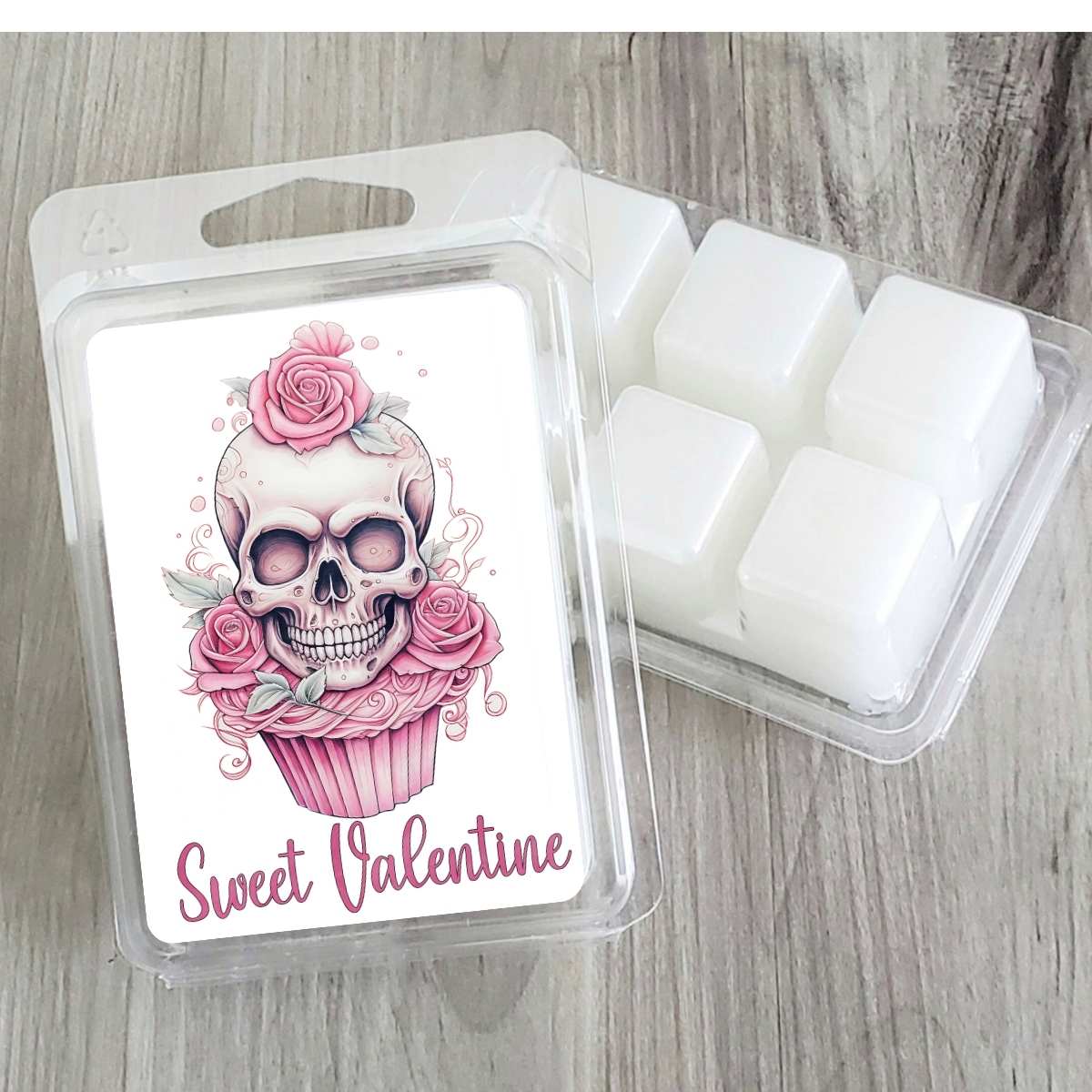 Goth - Skull Cupcake Sweet Valentine Valentines Wax Clamshell