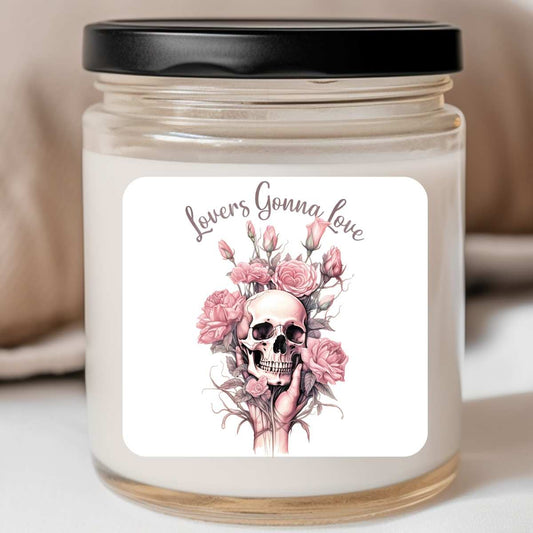 Goth - Skull Lovers Gonna Love Roses Valentines Jar Candle