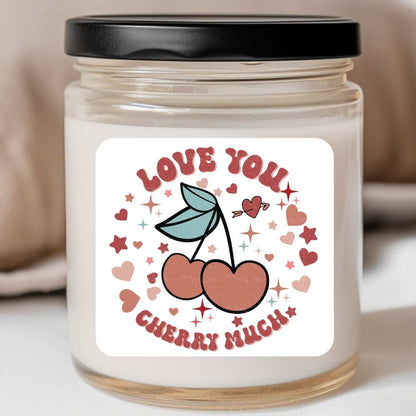 Groovy- Love You Cherry Much Sparkle Valentines Jar Candle