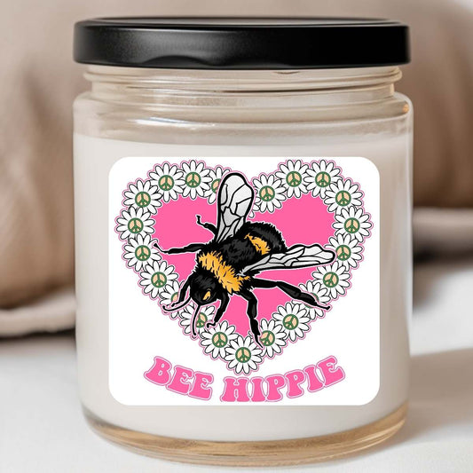 Groovy - Bee Hippy Daisy Floral Valentines Jar Candle