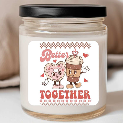 Groovy - Better Together Heart Donut Coffee Valentines Jar Candle